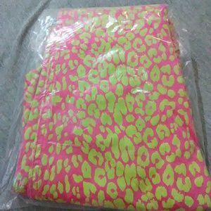 Tripp NYC Pink and green Cheetah print pants
